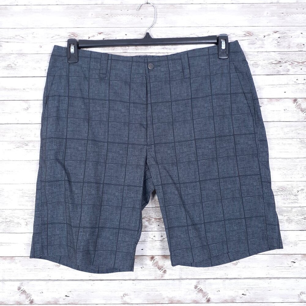 Callaway Mens Bermuda Shorts 36 Waist Golf Black Gray Check 452